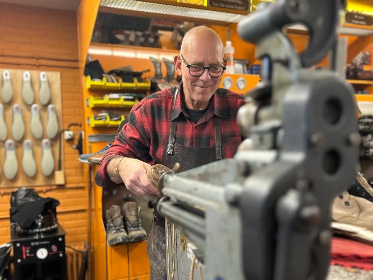 André in de werkplaats